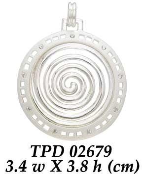 Avalon's Sprial Silver Pendant with Gemstone TPD2679 - Jewelry